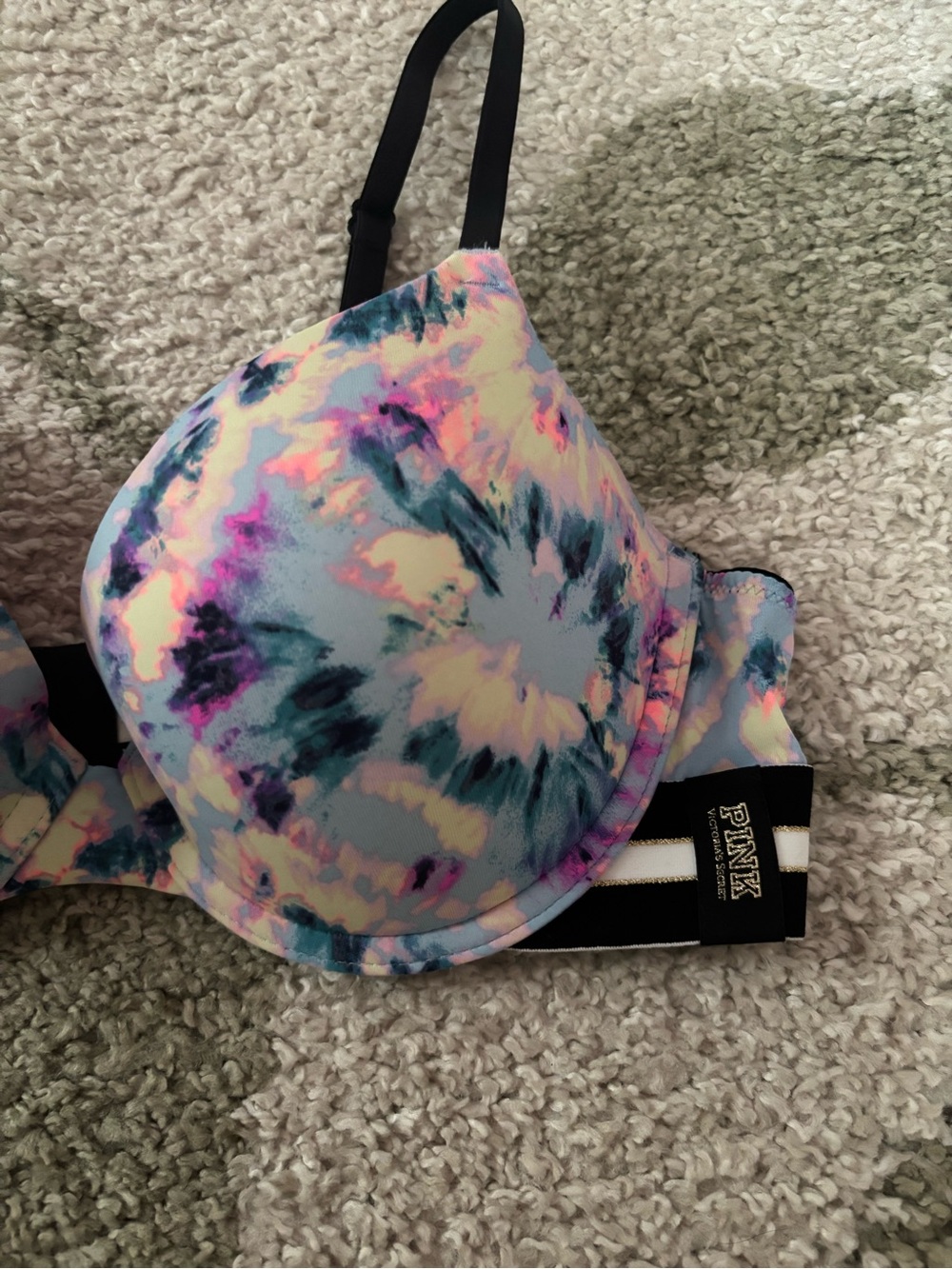 Victoria's Secret PINK Wear Everywhere Push Up Bra 36B Tie Dye Multicolor VS - Picture 7 of 12